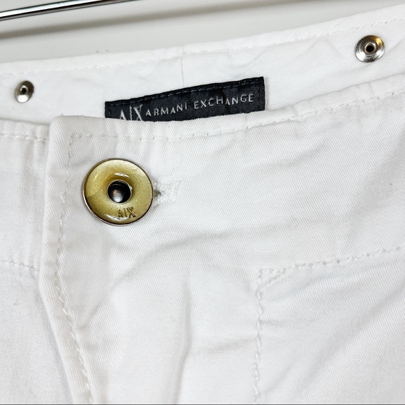 Armani Exchange White Capris Pant Zipper Button 2 - Picture 4 of 16